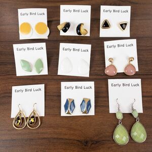 Vintage Earrings Lot of 9 Multicolors 80s 90s Y2k Costume